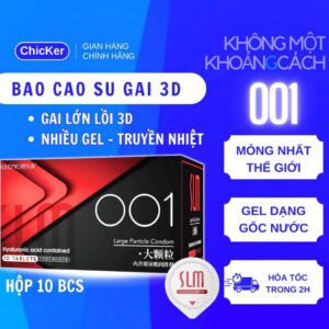 Bao cao su có gai 3D SLM siêu mỏng cao cấp, nhiều gel – Hộp 10 chiếc