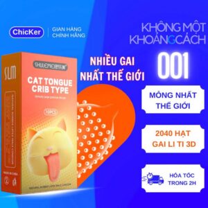 Bao cao su SLM gai lưỡi mèo size 52mm, siêu mỏng và nhiều gel bôi trơn – Hộp 10 chiếc
