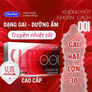 Bao cao su gai cao cấp SLM siêu mỏng 001mm, nhiều gel bôi trơn – Hộp 10 chiếc