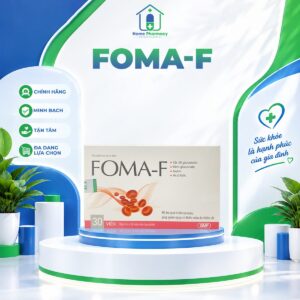 Foma-F – Sắt (II) gluconate + Acid folic hỗ trợ tạo máu (Hộp 3 vỉ × 10 viên)